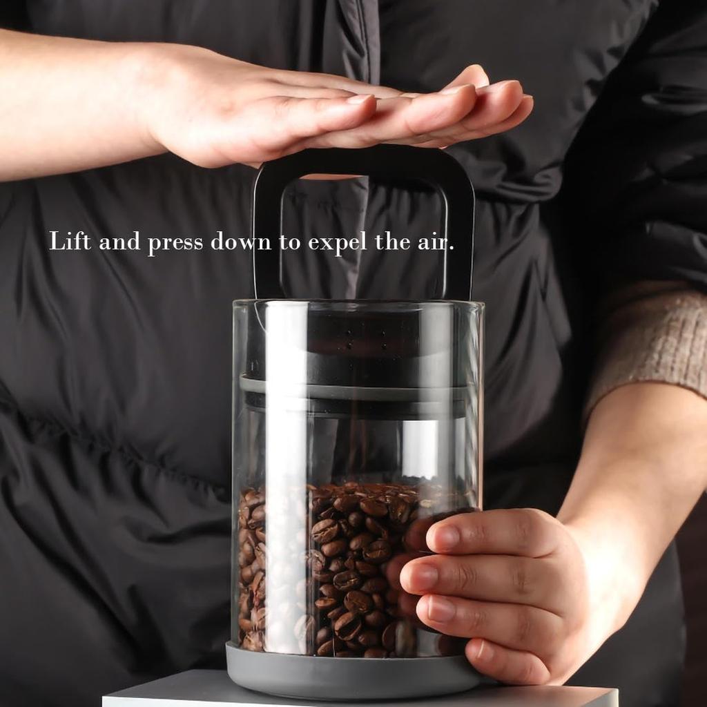 Coffee Bean Storage Coffee Container Airtight Vacuum Coffee Canisters Powder Sealed Canisters Glass Canisters