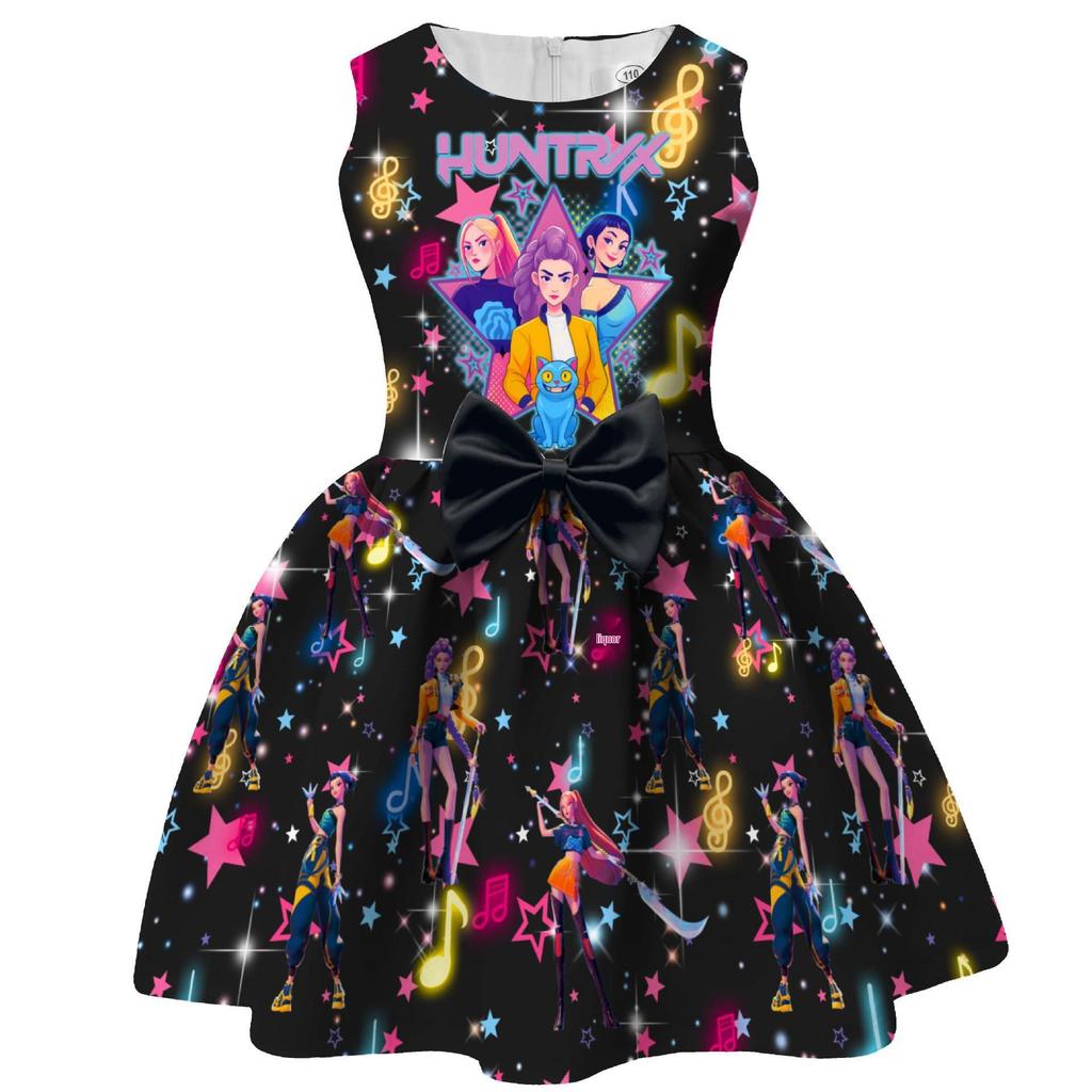 Em estoque: Vestido Formal com Saia e Laço Digital Print The Witcher Girls 94209