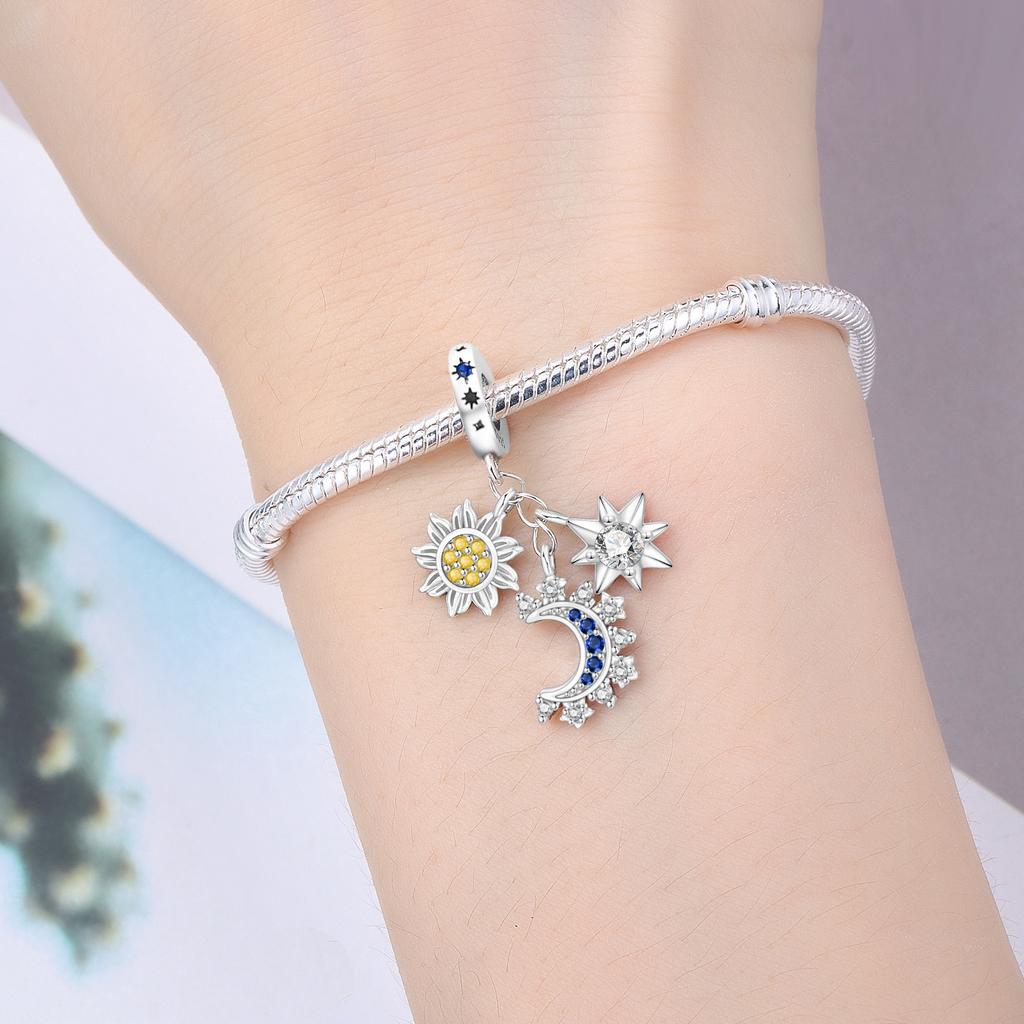 Copper Star Moon Sun Tassel Beads Original Pendants Bracelet Charm Jewelry Party Diy Trendy Gifts