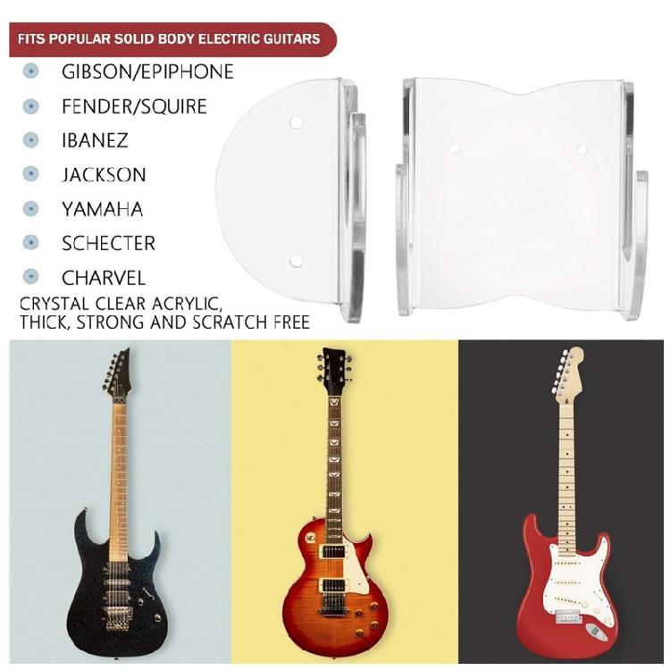 Haczyk na gitarę do montażu na ścianie dla gitar elektrycznych, akustycznych, basowych, ukulele, banjo
