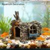 Resin Aquarium Bark Cave Ornament Fade-Resistant Hideaway with Fake Plant Coral Rock for Freshwater Saltwater Tank