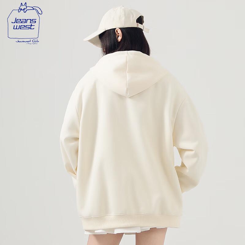 JEANSWEST CLUB Women's Lightweight Hooded Full-Zip Sweatshirt