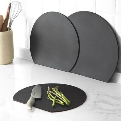 Thick Silicone Kitchen Cutting Board Pad, TPU Double-sided Flexible Cutting Board, Anti-slip Rubber Semi-circular Cutting Board