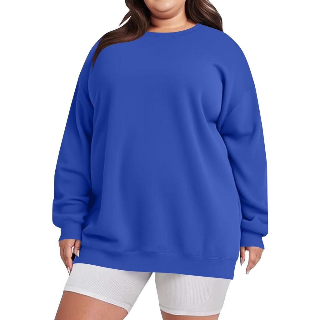 Plus Size Sweatshirt For  Women Oversized Crewneck Long Sleeve Pullover Tops