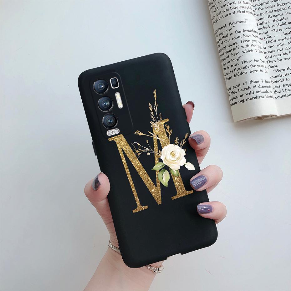 For OPPO Find X3 Neo Phone Case CPH2207 Cute Letters Soft Silicone Bumper Cover For OPPO Find X3 Neo Reno 5 Pro Plus Case Fundas