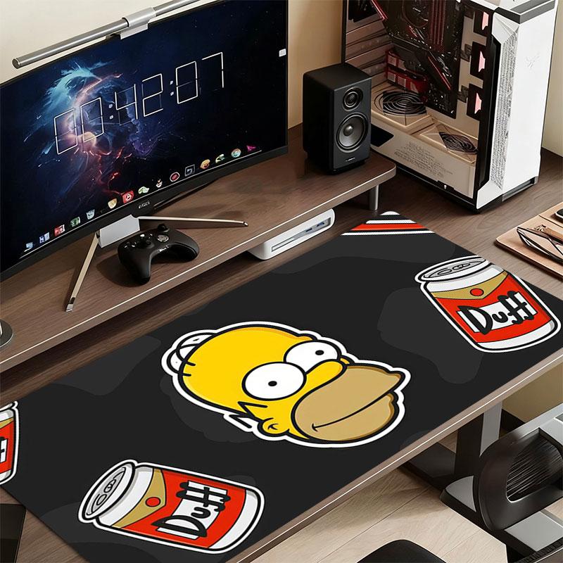 Homer Simpson Art Mouse Pad, Large Gaming Desk Mat, Non-slip XXL Mousepad for Laptop & Tablet, Mini PC Playmat with Stitched Edges