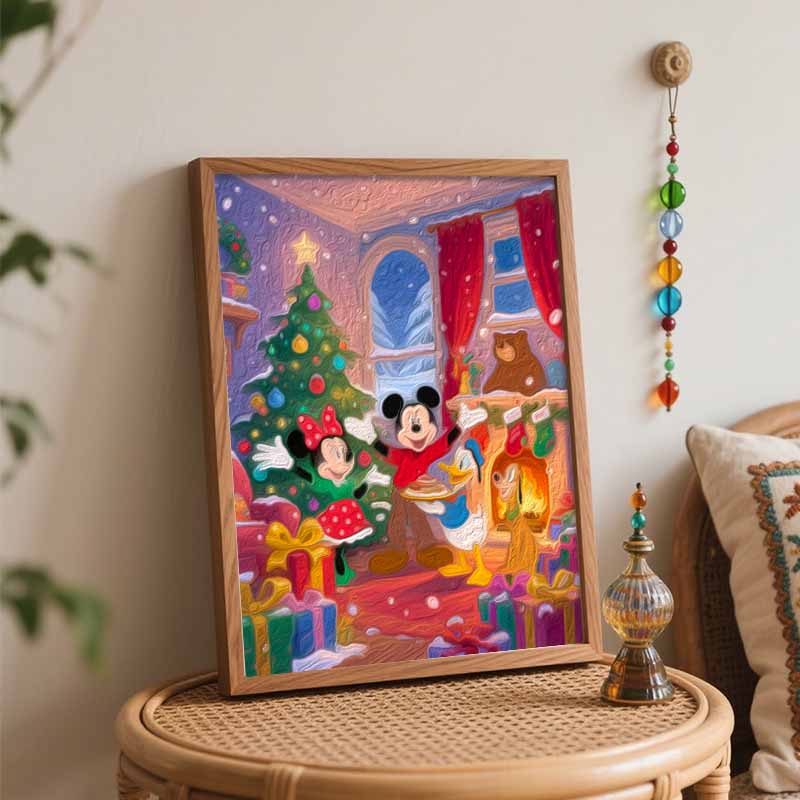 Disney Christmas Oil Painting Hand Painting Coloring Painting Handmade Diy Home Decoration Gift