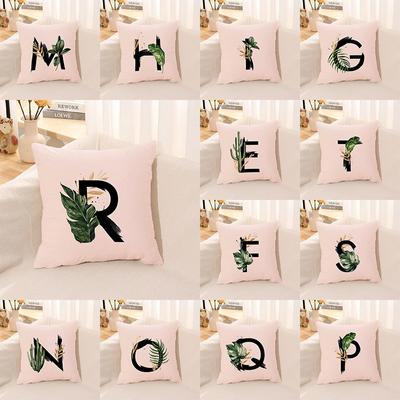 Letter Printed Pillow Case, Living Room Sofa, Office Seat Cushion Cover, Bedroom Dormitory Bedside Home Decoration Pillow Case