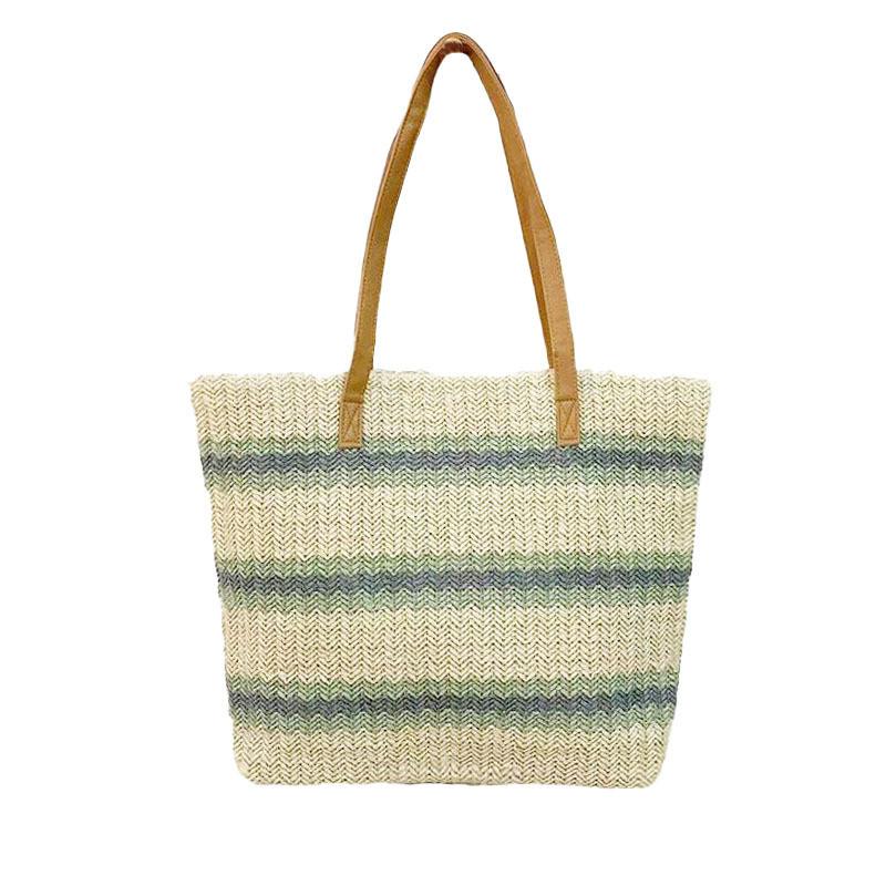Ecofriendly Straw Tote Bag With Zipper Closure For Daily Use