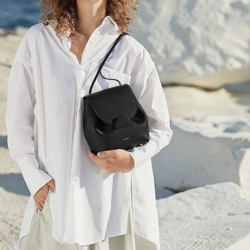 Backpack French Women'S Solid Color Shoulder Bag Travel Bag Lightweight Versatile Backpack