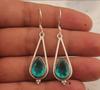 Solid 925 Sterling Silver Blue Topaz Hydro Gemstone Earrings Dangle Drop Earrings Gif For Her Fashion Earrings