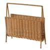 Handwoven Rattan Magazine Holder Practical Light Brown Magazine Organizers Sturdy Artificial Rattan Storage Stand