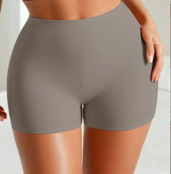 Women's No-Roll Boxer Briefs: Solid Color, Anti-Exposure, Two-in-One Safety Shorts.