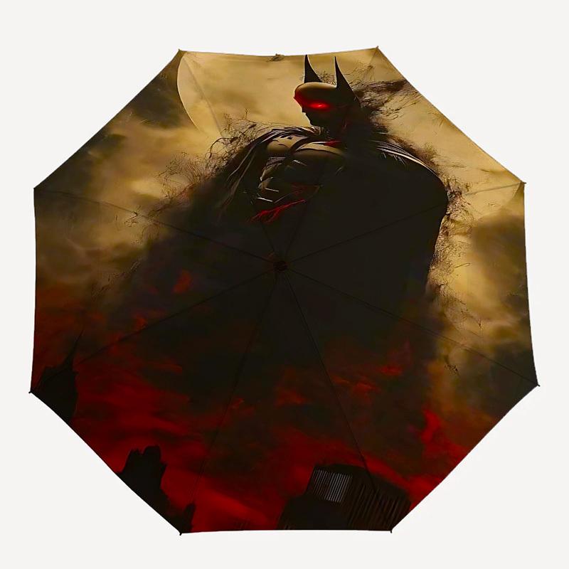 

1pc Batman Moonlight Automatic Folding Umbrella - Compact 8-Rib Design, Durable Plastic & Iron1124L
