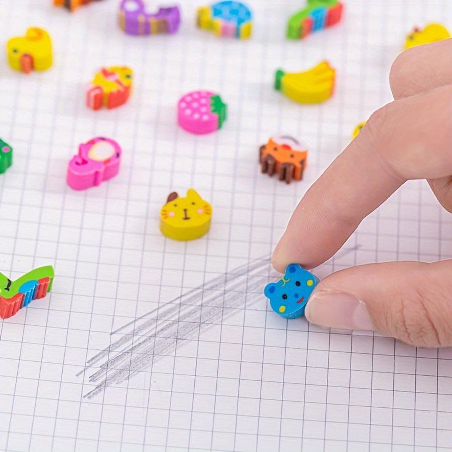 120/240pcs Mini Cartoon Rubber Fruit Animal Cake Shape Cute Erasers Stationery Praise Kids Gifts School Office Supplies JXB