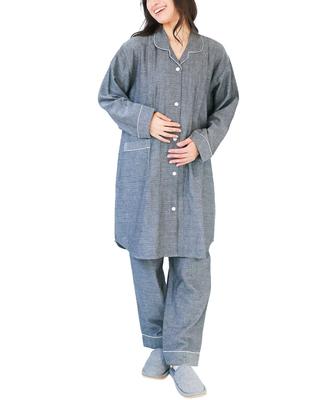 Umstands-Langarm mit Stillfunktion, doppelt zu öffnen, lange Taillenverstellung, Still-Umstandskleidung Pyjama, Ärmel, Öffnung, 100% Baumwolle, Mull