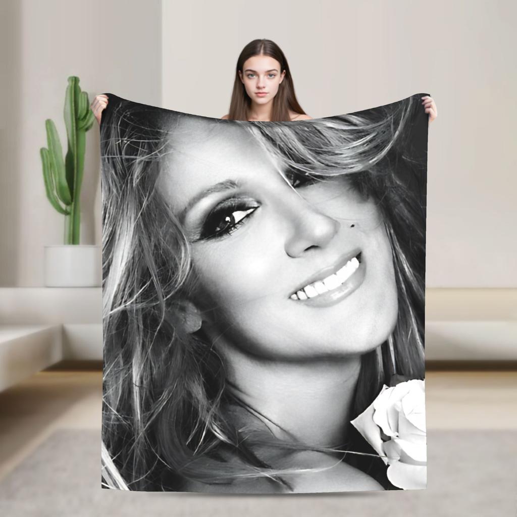 Celines Dion Siger Blanket Music Fuzzy Vintage Soft Throw Blankets for Home Summer