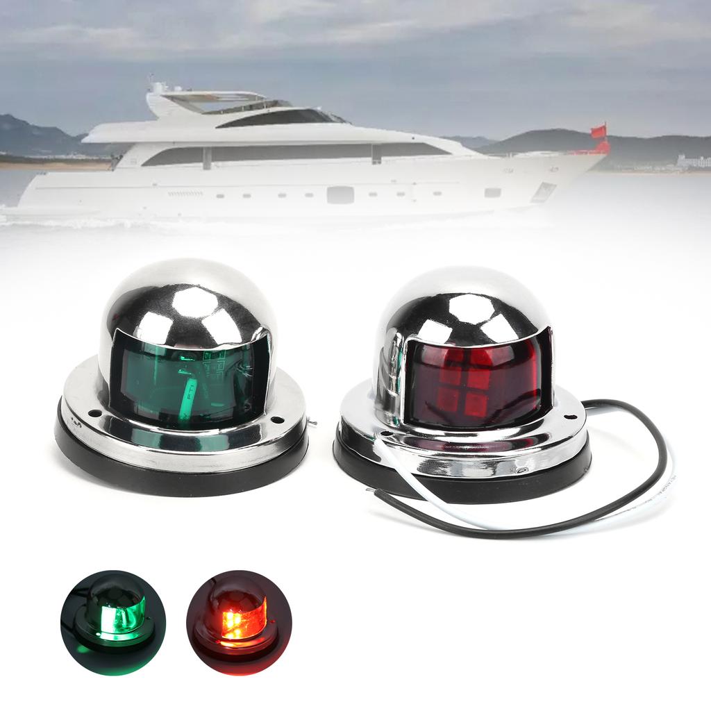 8?LED Boat Navigation Light RedGreen Signal Lamp Stainless Steel Yacht Parts 1.6W 12V