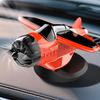 Solar Powered Airplane Car Ornament Dashboard Aircraft Model with Suction Cup 360 Degrees  Rotating Propeller Center Console Drift Accessory