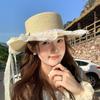 Flower Sun Hat Big Bowknot Sun Protection Hat Lolita Straw Hat  Or Women