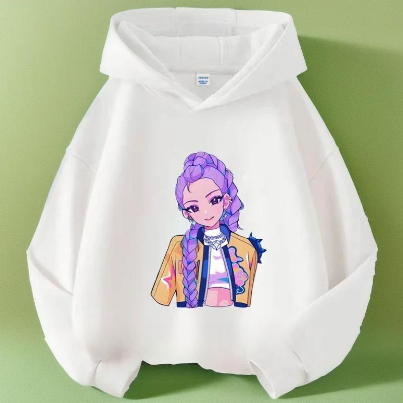 Hoodies Sweatshirts Girls Hoodies Girls Long Sleeves Children's Prints Comfortable Hoodies Fashionable Pullovers Children's Tops