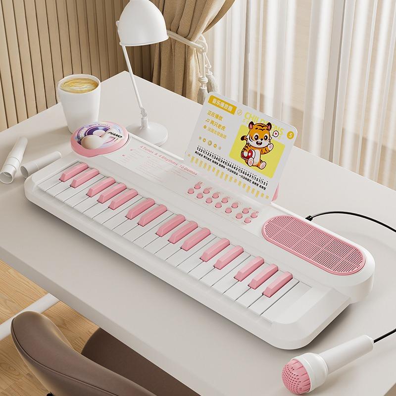 37 Key Children Electronic Keyboard With Microphone Baby Montessori Educational Toy Musical Instrument Kids Paly Music Piano Toy
