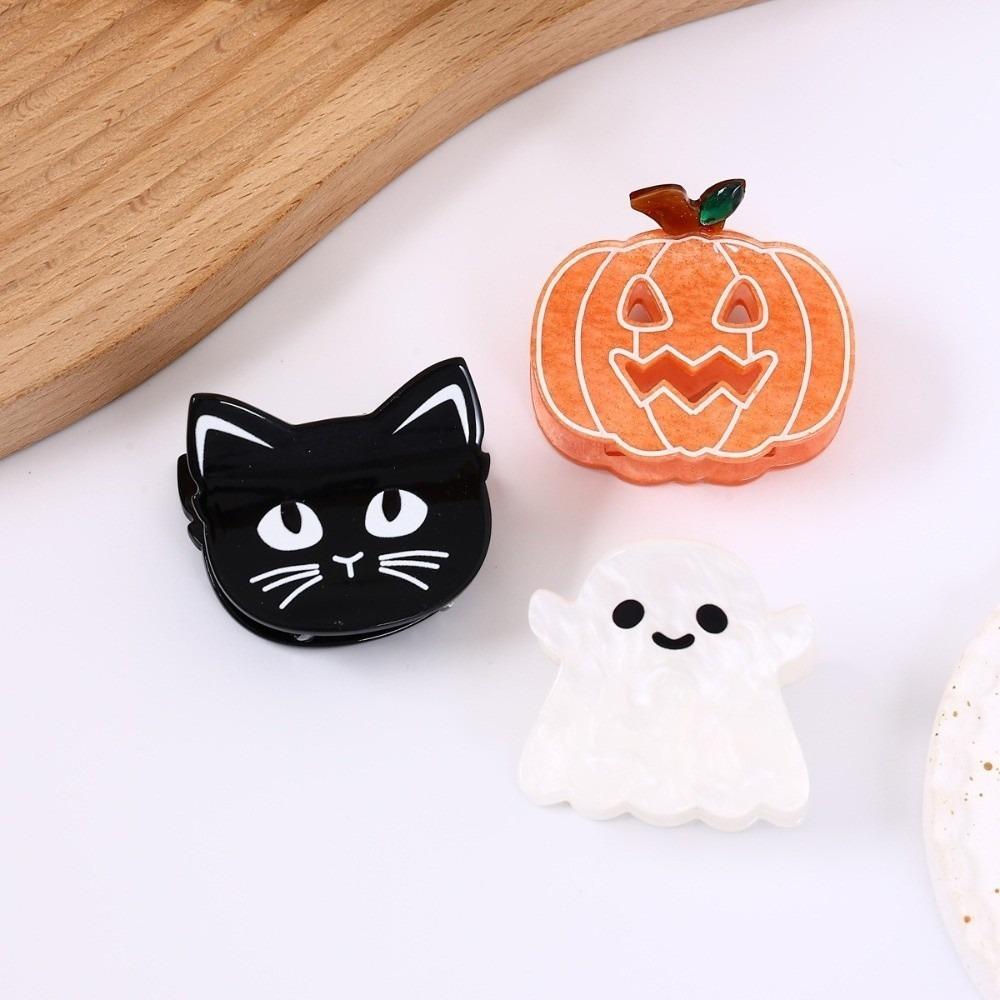Funny Halloween Shark Clip Ghost Acetic Acid Hair Claw Creative Pumpkin Hair Clip  Cosplay