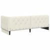 Corner Bed Frame Cream 80 X 200 Cm Velvet