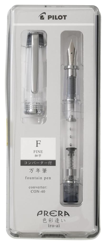 PILOT Fountain Pen PRERA Shikisaiai F Fine Nib Transparent Black PFPR1TBF