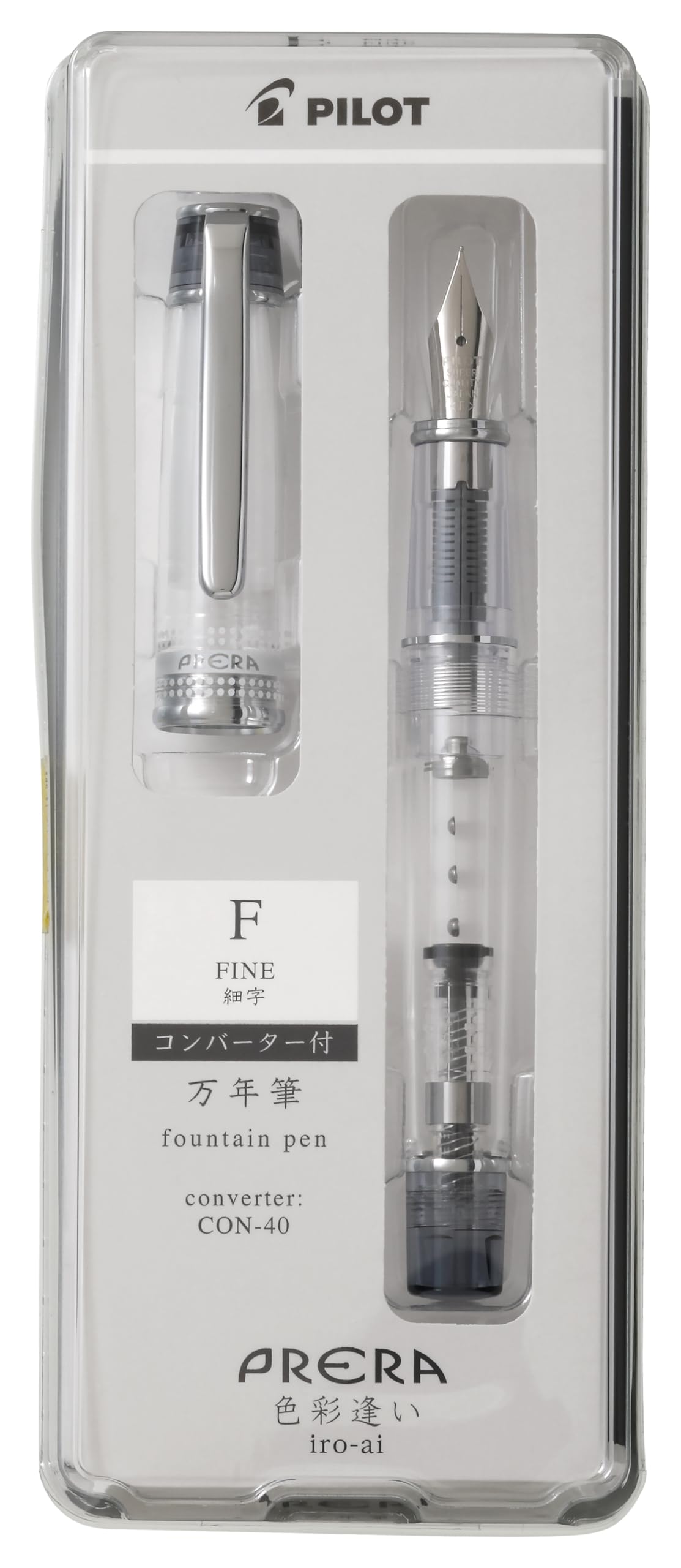 

PILOT Fountain Pen PRERA Shikisaiai F Fine Nib Transparent Black PFPR1TBF