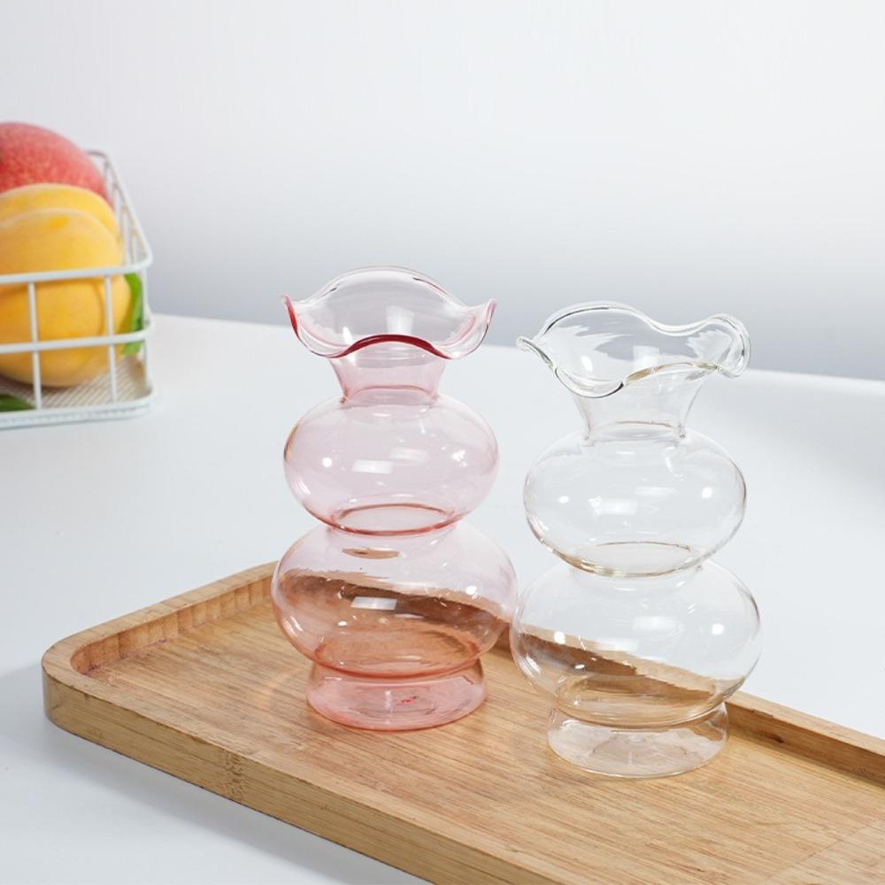 Creative Glass Vase Premium Ball Shaped Bubble Vase Living Room Decoration Rose Lily Glass Vase Home Desktop Flower Bottle Decor