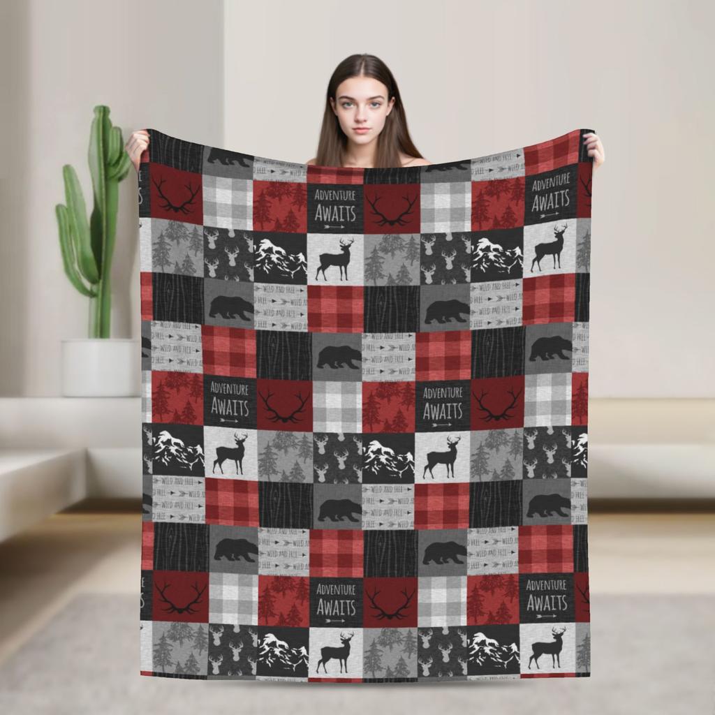 Christmas Brodie Dress Tartan Plaid Blanket Flannel Summer   Multifunction Soft Throw Blankets for Bedding Car Bedspread