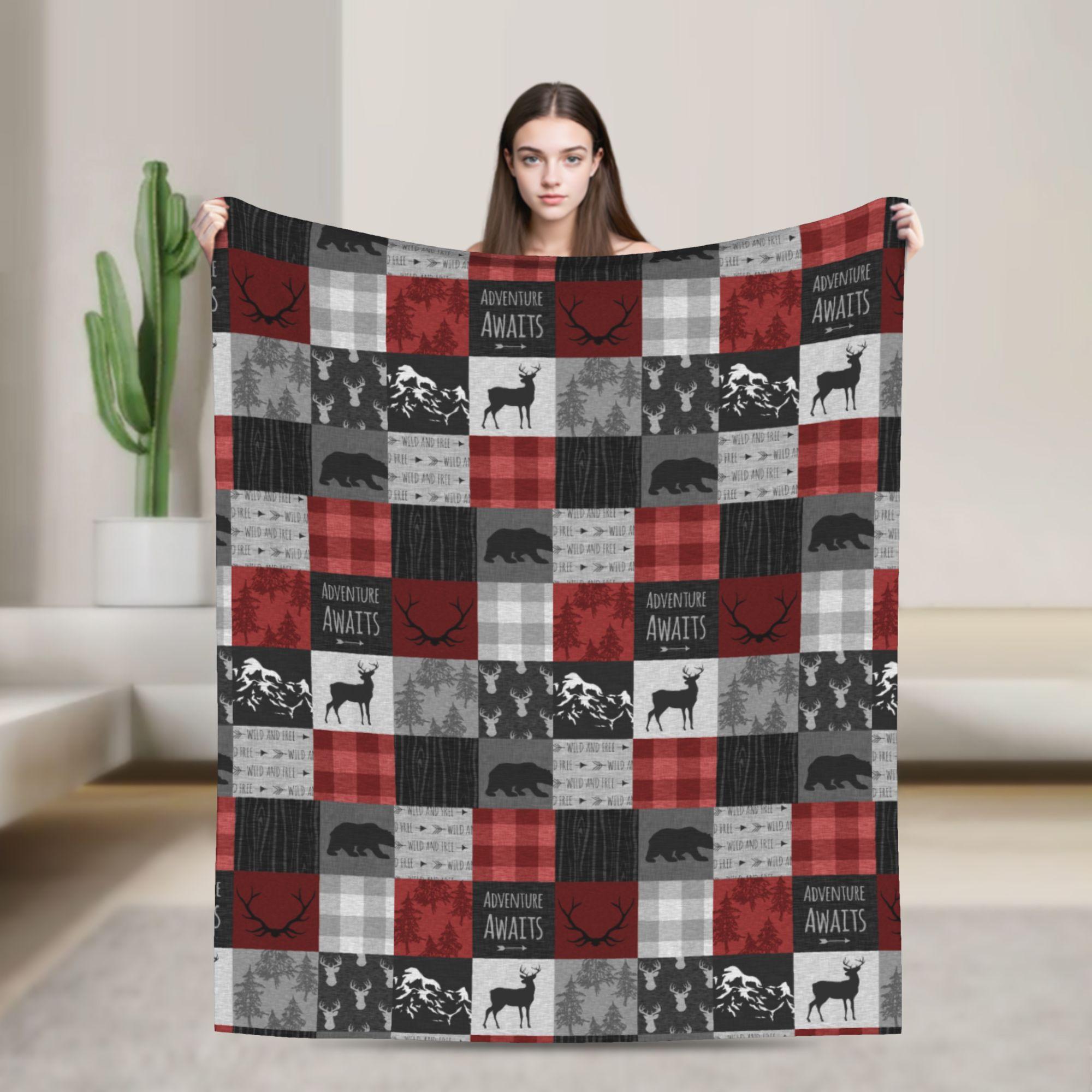 

Clan Rollo Blue and Green Tartan Blankets Velvet All Season Plaid Portable Soft Throw Blanket for Home Travel Plush Thin Quilt 30x40in