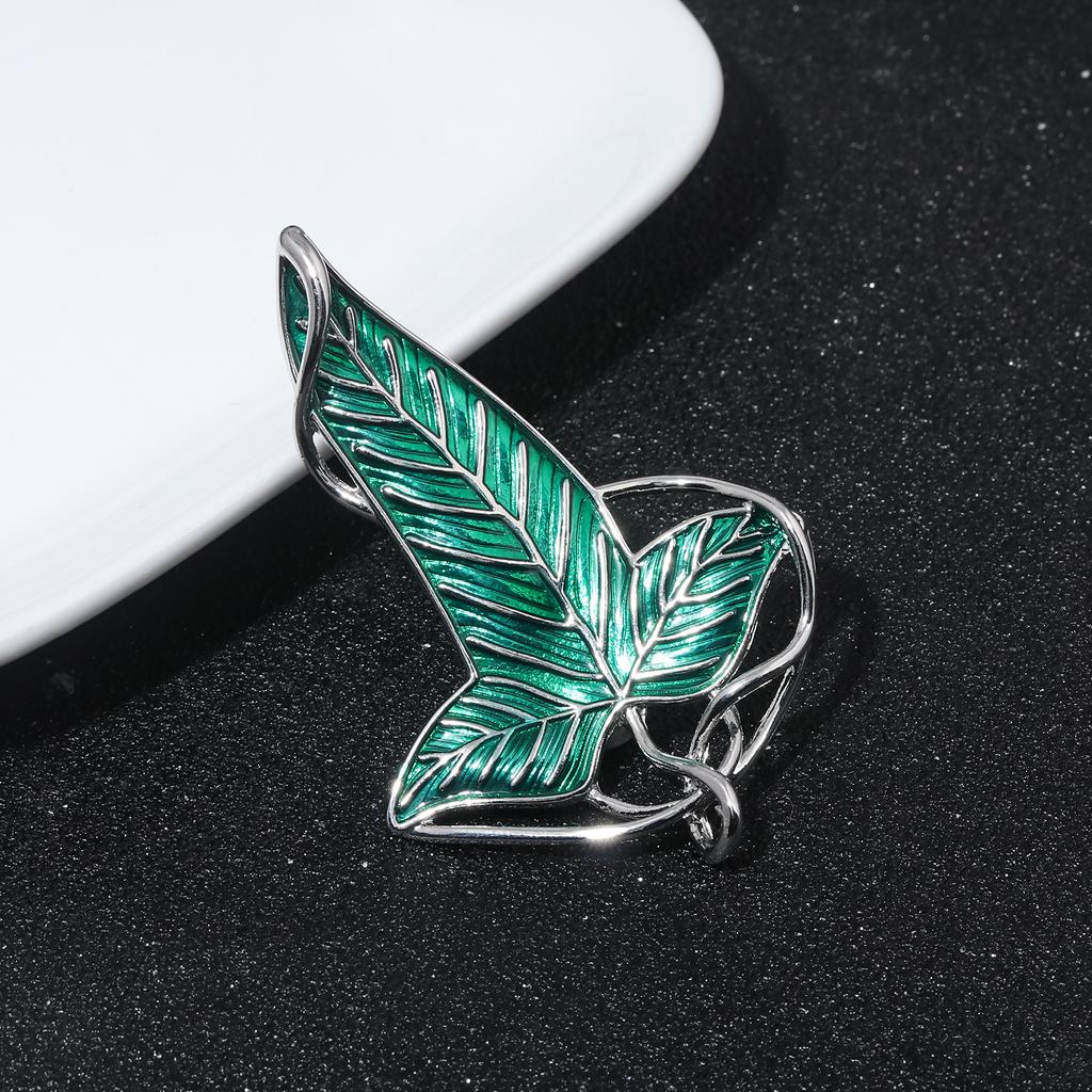 Elf Queen Green Leaves of Lorien Brooch Pin Tolkien Galadriel Legolas Frodo Baggins Aragorn Tree Enamel Badge Movie Jewelry