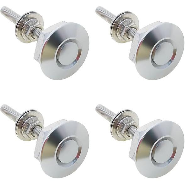 4Pcs Quick Latch Hood P, Universal Aluminum Quick Release Lock Latch Bumper, License Plate Lock Clip For Bumper Hood Or DIY 1.25 Inch(Black)