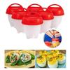 3/6 adet BPA içermeyen silikon yumurta haşlama makinesi buharlı pişirici yapışmaz silikon yumurta pişirme kapları hızlı yumurta haşlama makinesi kahvaltı için mutfak pişirme aracı