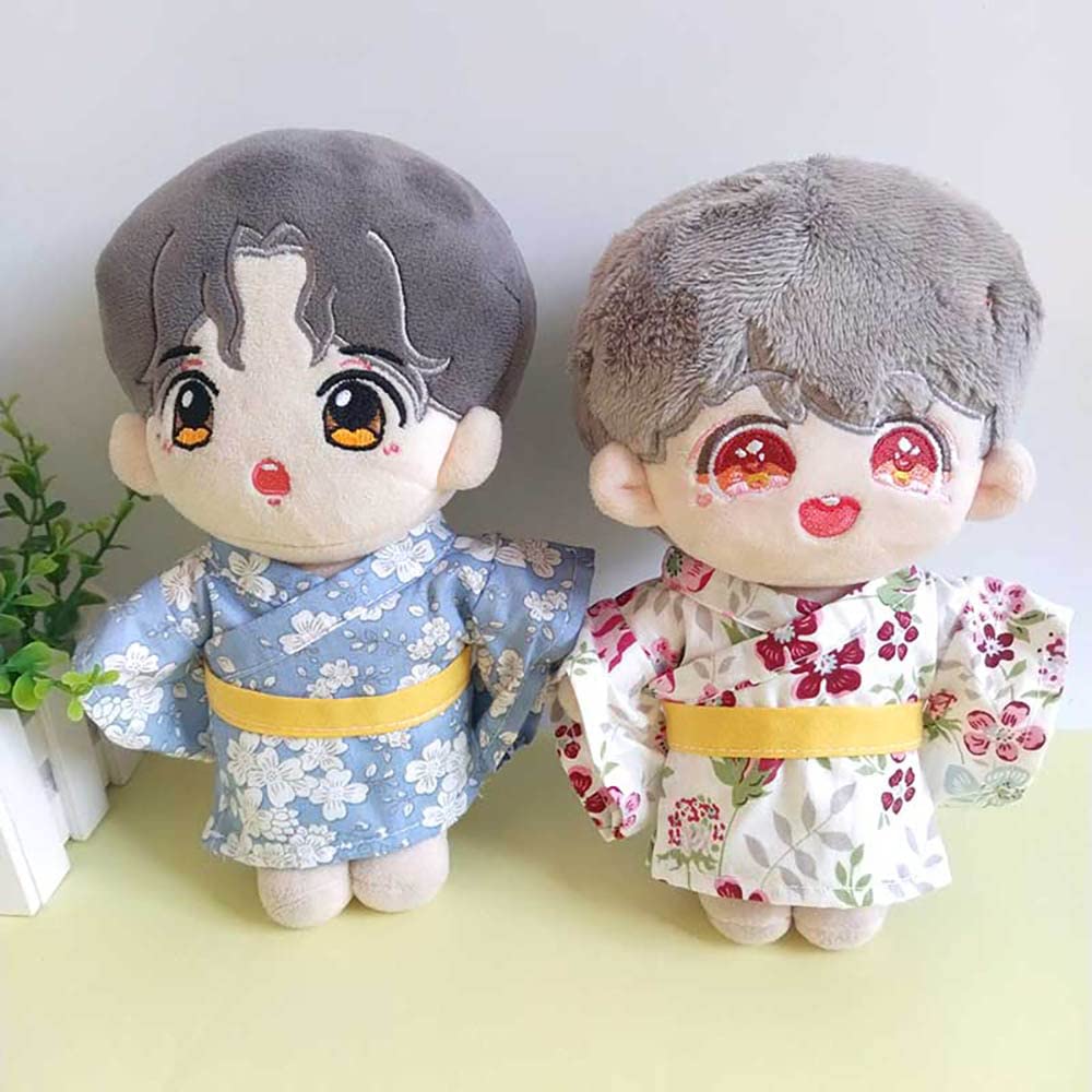 Niannyyhouse 20cm Doll Clothes Stuffed Animal Ancient Kimono Belt Dress Up Cotton Doll Clothes (a-4)