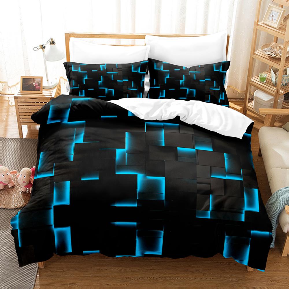 Plaid Bedding Sets 3D Printed Geometry 3pcs Single Twin Queen King Size Checkered Bedspread Teen Adult Cool Gift Room Decor