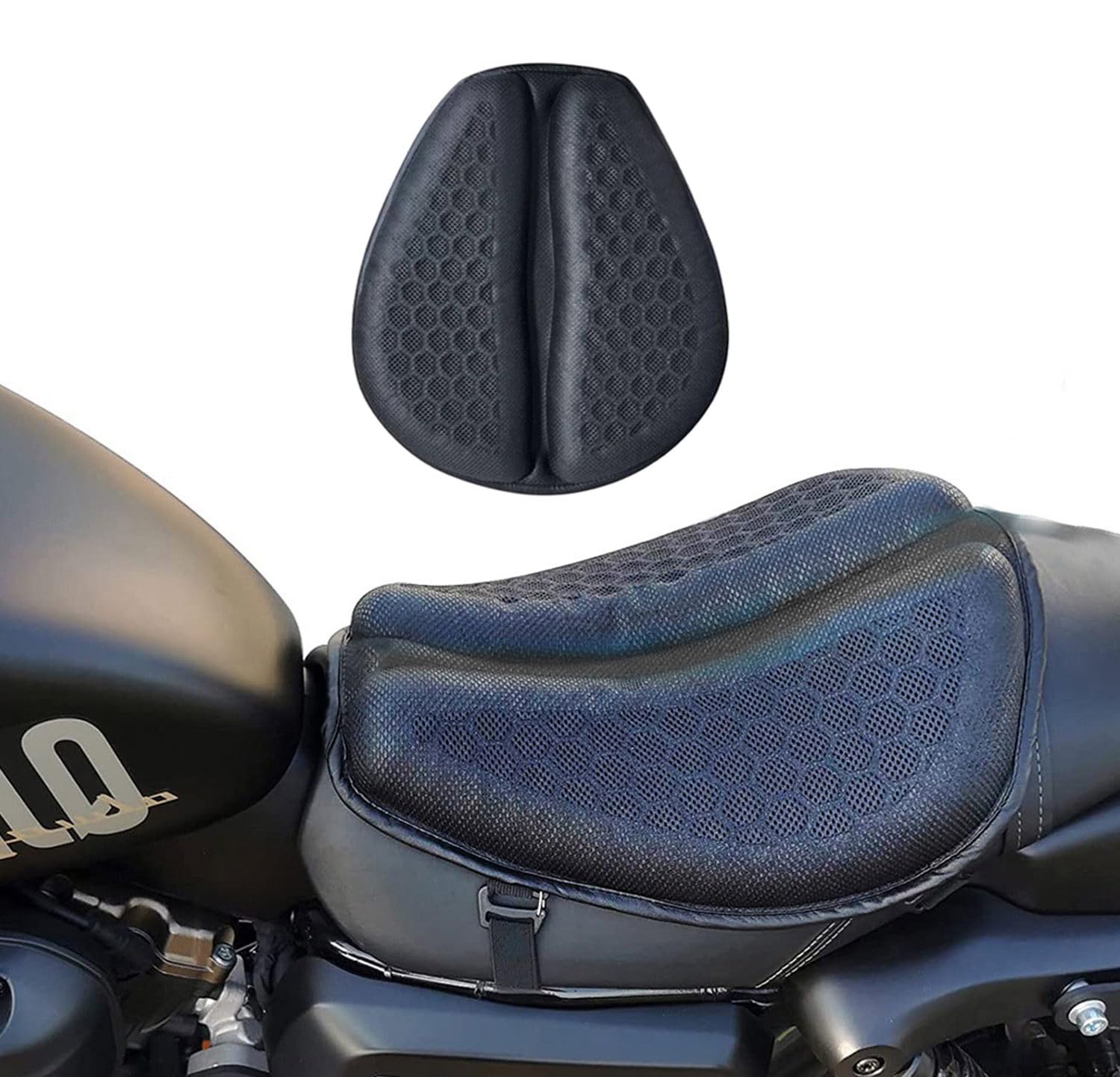 

AMJPRO Motorcycle Seat Cushion Breathable Gel Cushion with 3D Mesh Seat Pressure Ergonomic Easy Comfortable Motorcycle 2024, Cover, Dispersion, чёрный