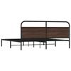 Metal Bed Frame without Mattress Brown Oak Effect 180 x 200 cm