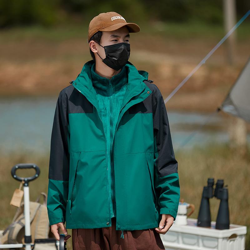 Осень и Зима Пары Ветрозащитная Водонепроницаемая Съемная Подкладка Куртка Куртка Куртка M
