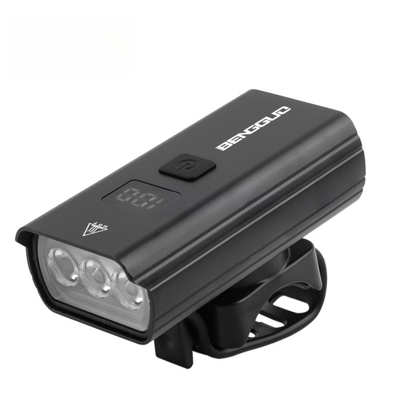 

4 режима 3 светодиода Цифровой дисплей Велосипедный передний фонарь Алюминиевый сплав Водонепроницаемый Суперяркий Безопасный фонарь для ночной езды