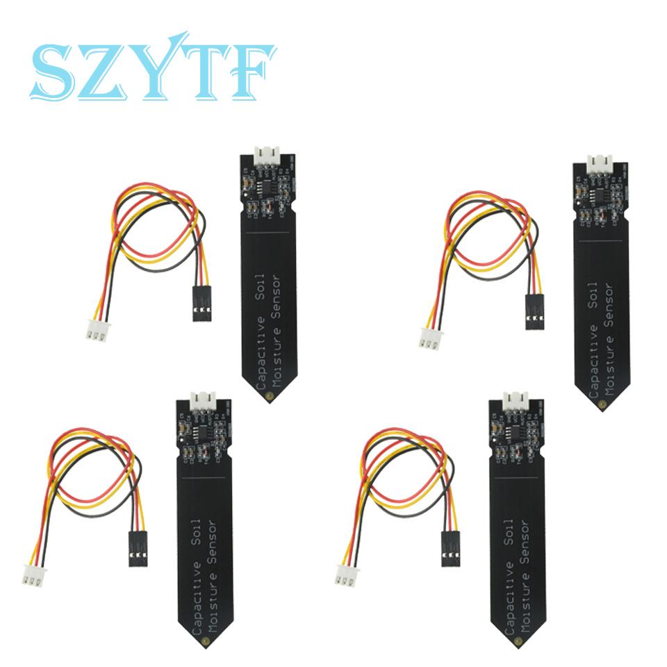 1-10PCS Capacitive Soil Moisture Sensor Module Wide Voltage 3.3V Corrosion Resistant W/ Gravity for Arduino Soil Moisture Sensor