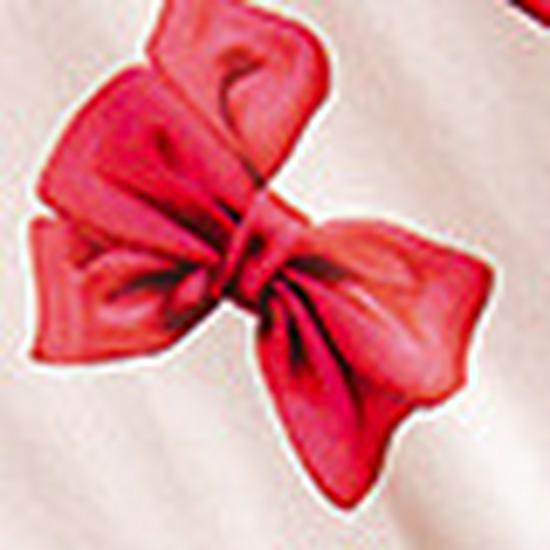 Dziewczęcy zestaw piżamowy z długim rękawem i nadrukiem kokardek, ozdobiony piórkami