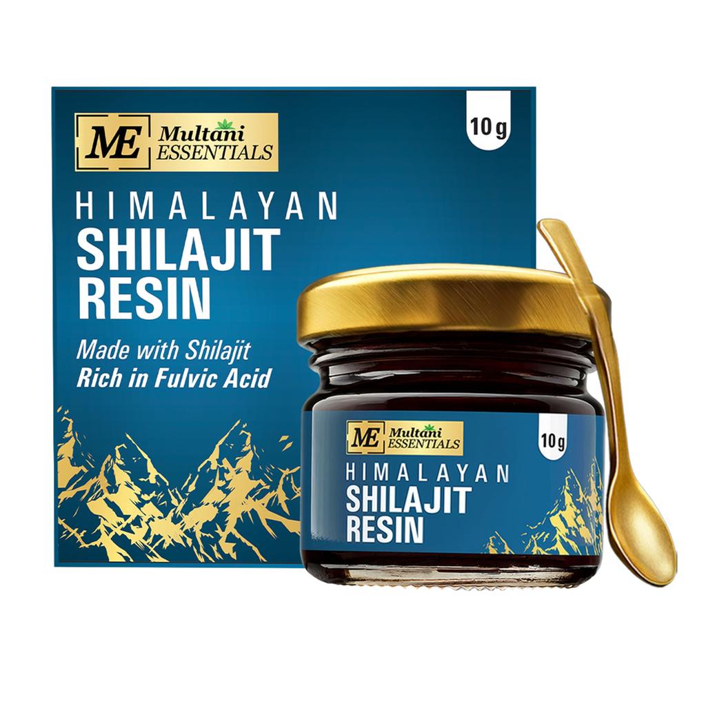 Multani Essentials Himalayan Shilajit Resin 10g with Ashwagandha, Gokhru, Haldi, Safed Musli | Stamina, Energy, and Power | Supports Rejuvenation |