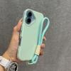 Wrist Strap Silicone Phone Case For iPhone 16 15 14 13 12 11 Pro Max Plus Cute Transparent Lanyard Protector Shockproof Cover
