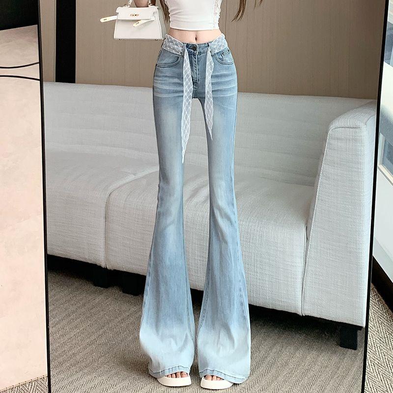 

High-Waisted Flared Jeans for Tall Women, Hip-Lifting & Slimming, Floor-Length Pants - Spring/Summer 2026 Collection S