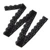 10 Yard Lace Ribbon 2.5cmWidth Black Single Side Wavy Nylon for Sewing Card Making