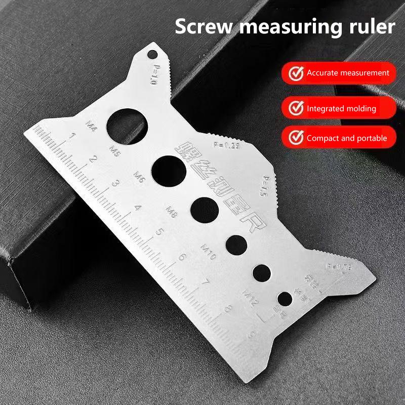 2/5/10Pcs Stainless Steel Bolt Gauge Thread Checker Flat Double-Sided Screw Measuring Device For Pattern Jewelry Watch