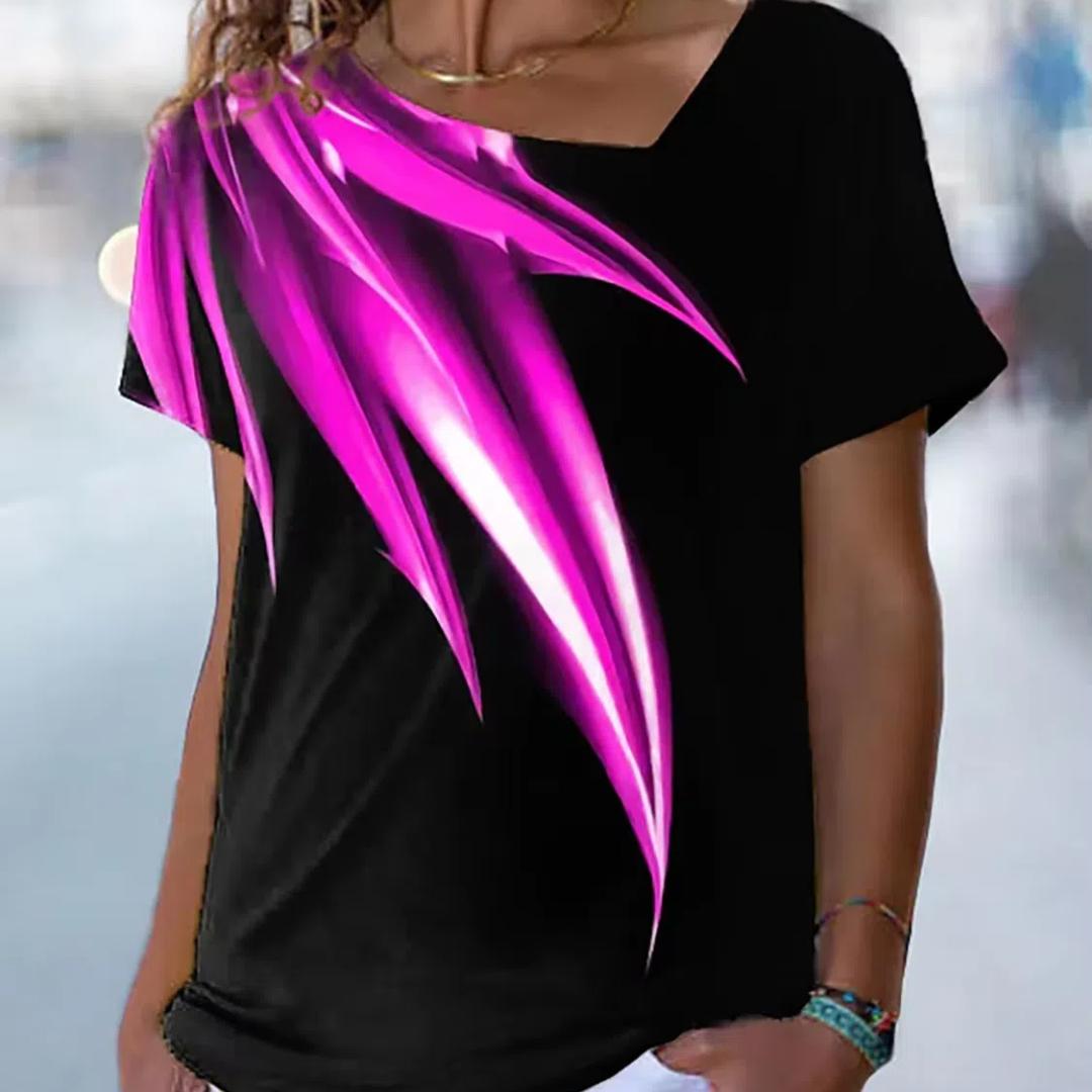 

Жіноча футболка з абстрактним спалахом і графічним принтом з V-подібним вирізом, базові топи, футболка з короткими рукавами XS-8XL/3D-друк XS